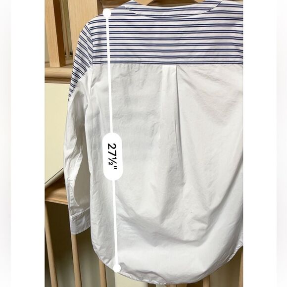 Thomas Mason for J.Crew Tunic in Mixed Stripe in Blue and White S - Picture 10 of 11